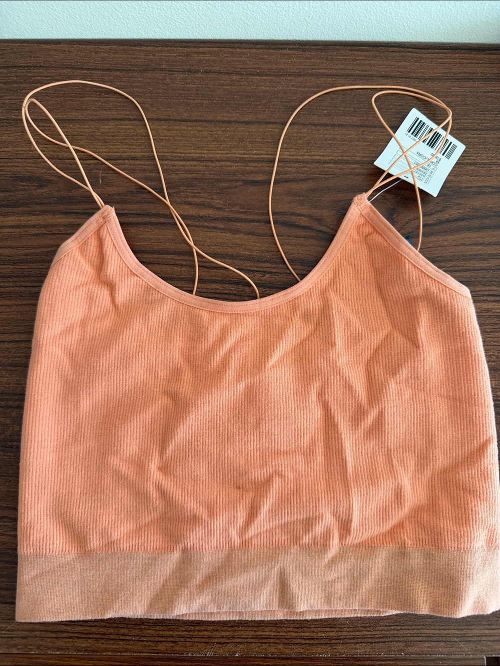 Urban Outfitters Peach Ribbed Cropped Camisole